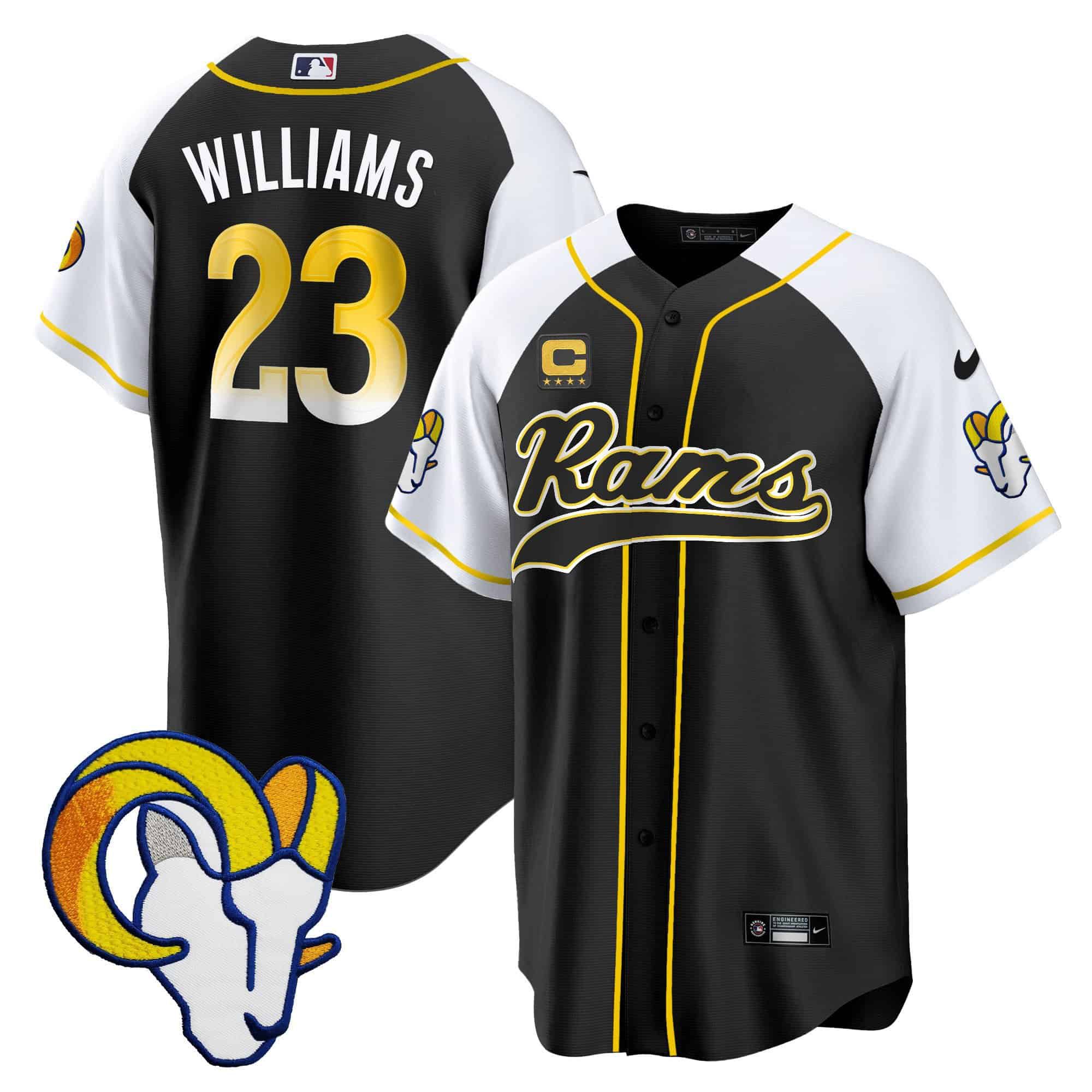 Men Los Angeles Rams #23 Williams Black 2024 Nike Baseball NFL Jersey->indianapolis colts->NFL Jersey
